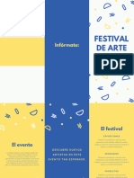 Amarillo y Azul Moderno Festival de Arte Tríptico Folleto