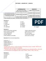 Verb Tenses - Answer Key - Lesson 4