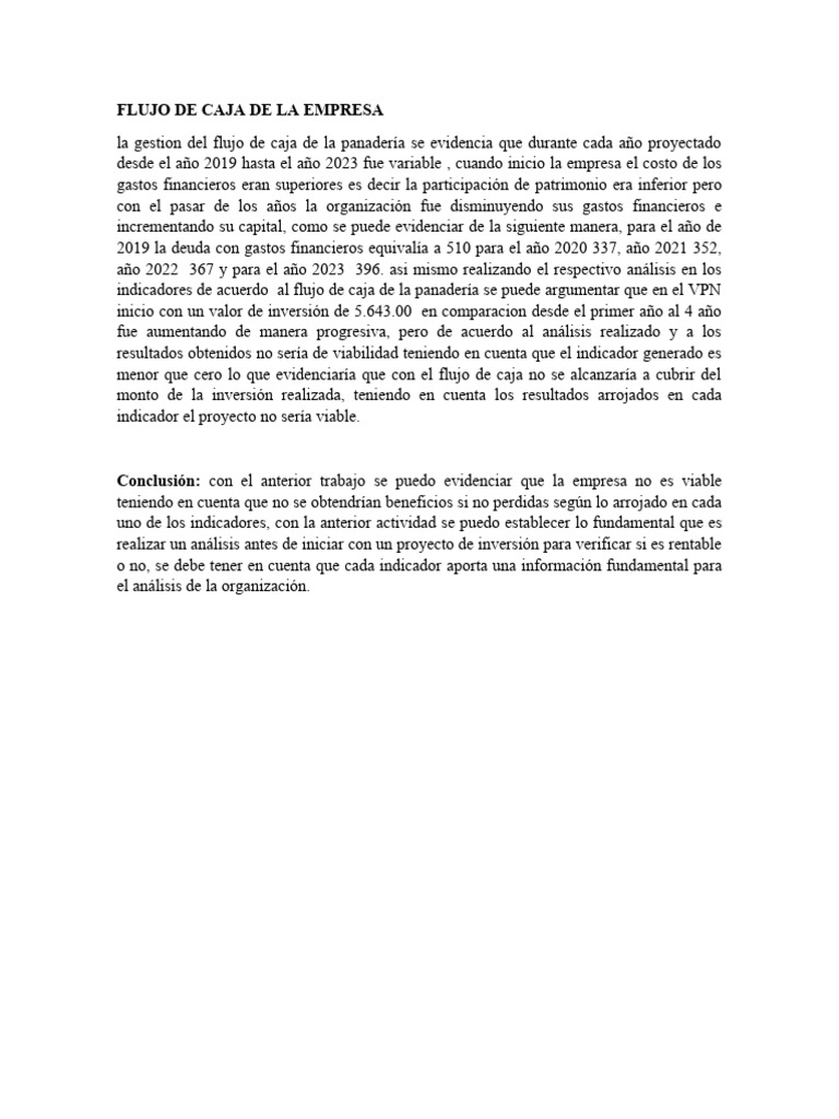 Analisis de Flujo de Caja de La Empresa PDF