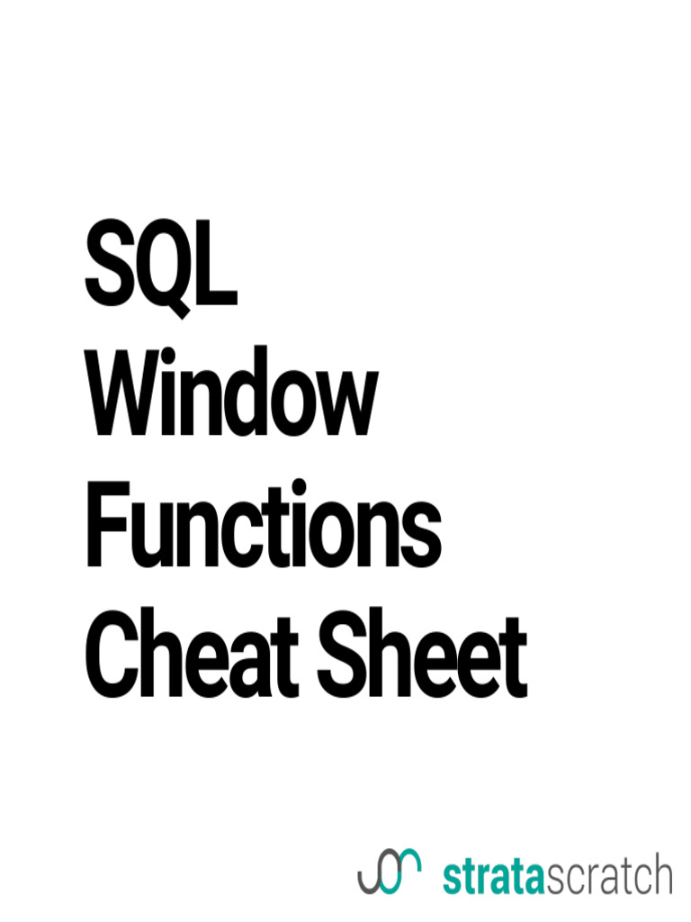 SQL Window Functions Cheat Sheet | PDF | Quantile | Salary
