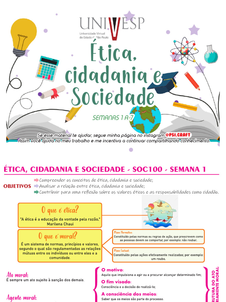 Resumo - Etica, Cidadania e Sociedade - Psicraft | PDF | Cidadania ...