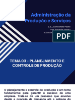 Tema 03 - Administração de Produção e Serviços