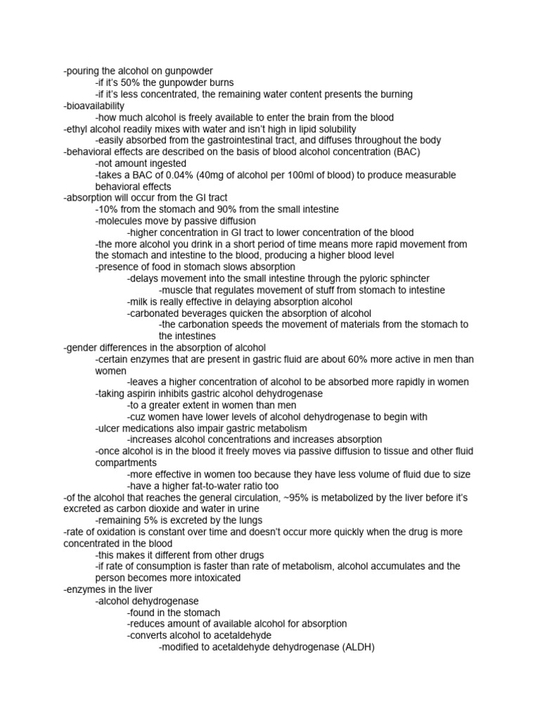 Pouring The Alcohol On Gunpowder PDF Ethanol Stomach
