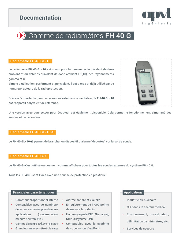 Radiamètres FH 40 G : Performance et Polyvalence | PDF | USB | Forme d ...