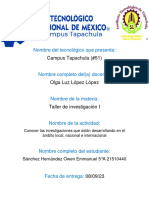 Investigaciones Que Están Desarrollando en El Ámbito Local Nacional e Internacional