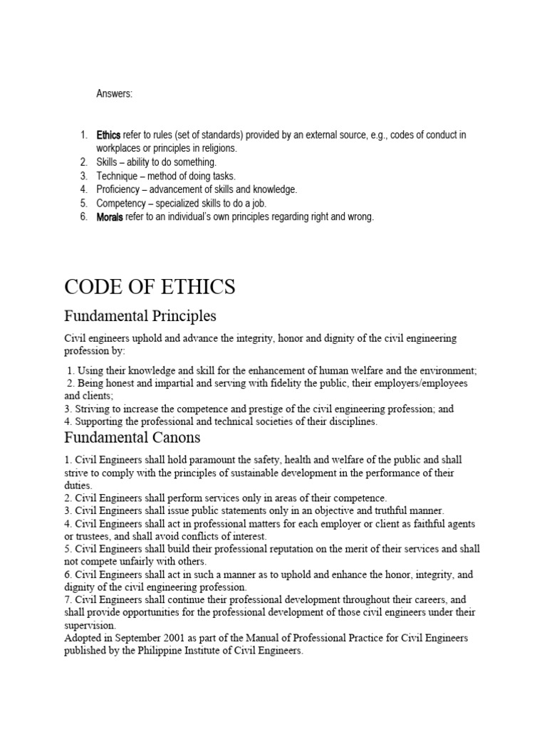 CE COde of Ethics | PDF | Career & Growth | Business