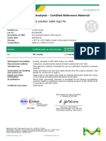 Certificate of Analysis - Certified Reference Material: Certipur Iron Standard Solution 1000 MG/L Fe