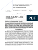 Reglamento de Obra Publica y Servicios Relacionados Con La Misma para El Municipio de Irapuato Guanajuato (Mar 2021) Vigente