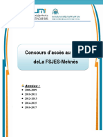 Concours D'accès Au Master de La FSJES-Meknès