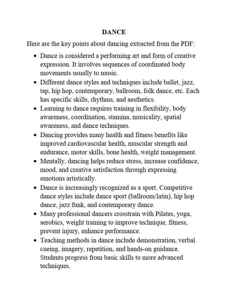 Dance Pdf Physical Fitness Dances