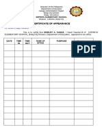 Certificate of Appearance New