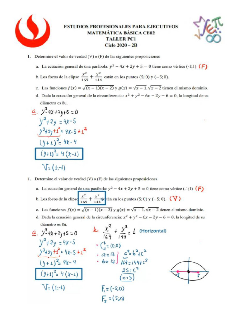 Ce82 2020 - 2b - Taller Virtual - pc1 (Solución) | PDF