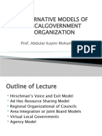 Alternative Models of Localgovernment Organization