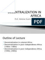 Decentralization in Africa