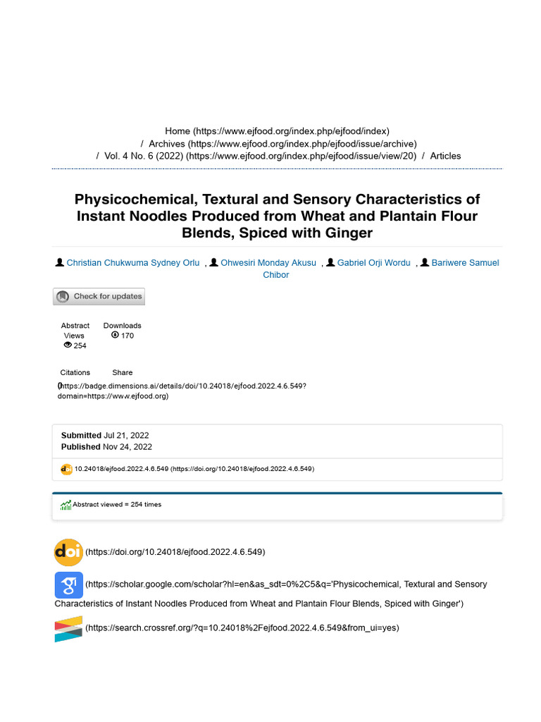 Physicochemical, Textural and Sensory Characteristics of Instant ...