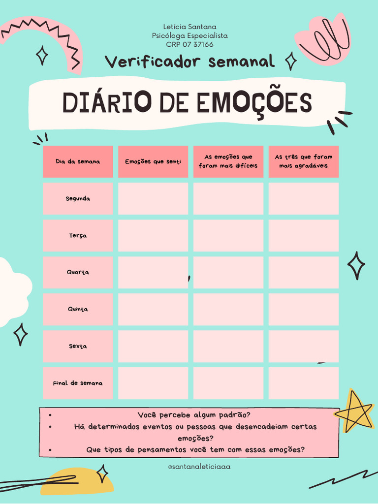 Diário Semanal de Emoções | PDF