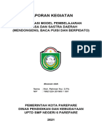 Laporan Kegiatan-Muh. Rahman Nur (Desiminasi Model Pembelajaran Bahasa Dan Sastra Daerah)