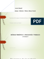 Diapositivas Clases Teóricas 1 y 2. Napoli. Psicología Del Trabajo, Cátedra I