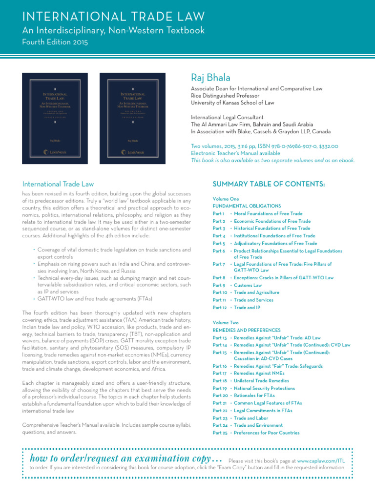 Raj Bhala - International Trade Law | PDF | World Trade Organization ...