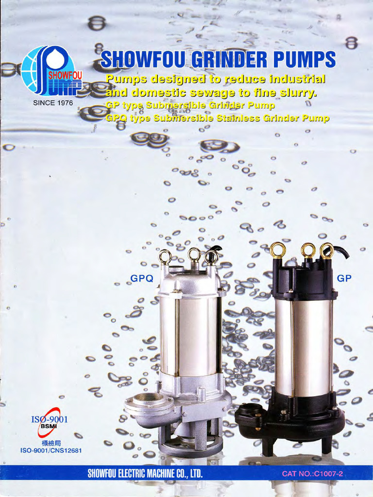 Showfou Submersible Grinder Pump GPAGPGPQ PDF