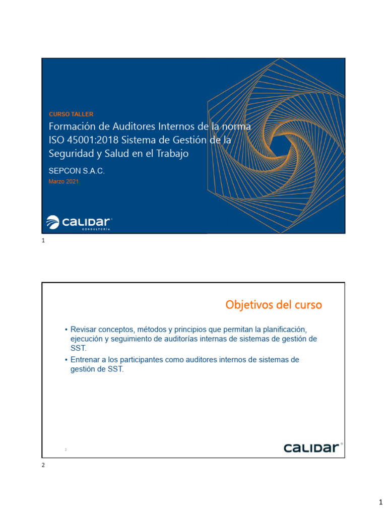 Curso de Auditoría Interna ISO 45001 | PDF | Auditoría | Contralor