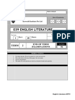 English Literature 4ET01 Term 2 Exam 039 (War Photographer)