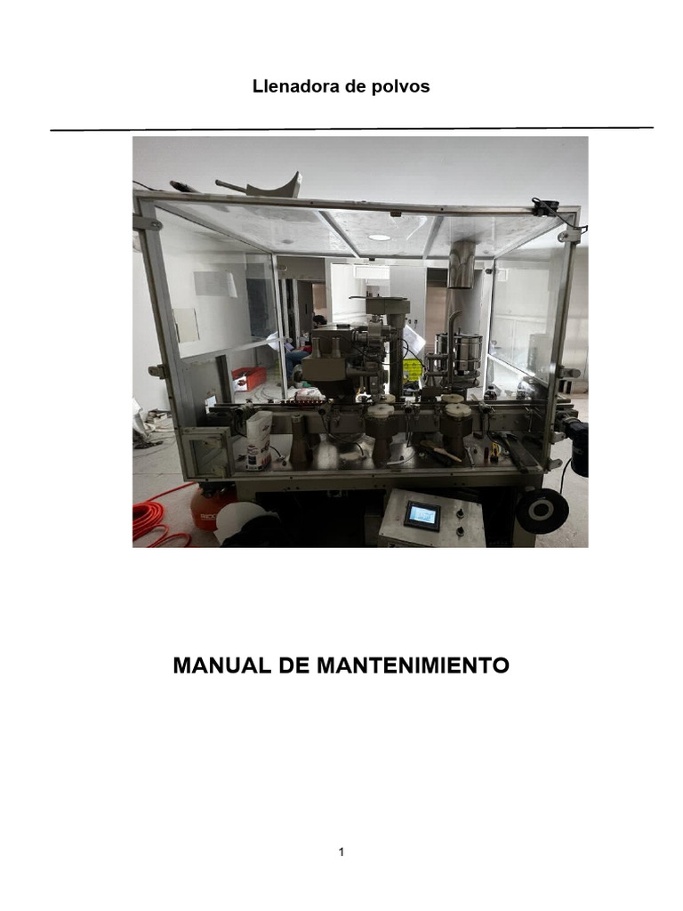 Manual de Matenimiento Llenadora de Polvos | PDF