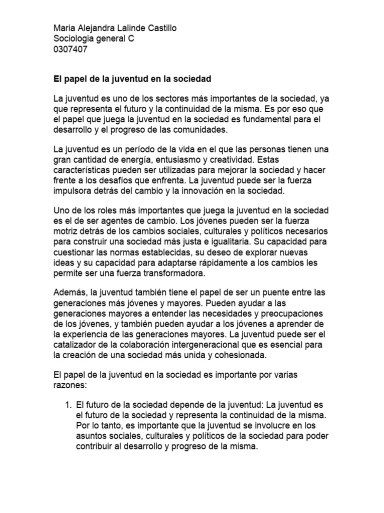 El papel transformador de la juventud | PDF | Sociedad | Creatividad
