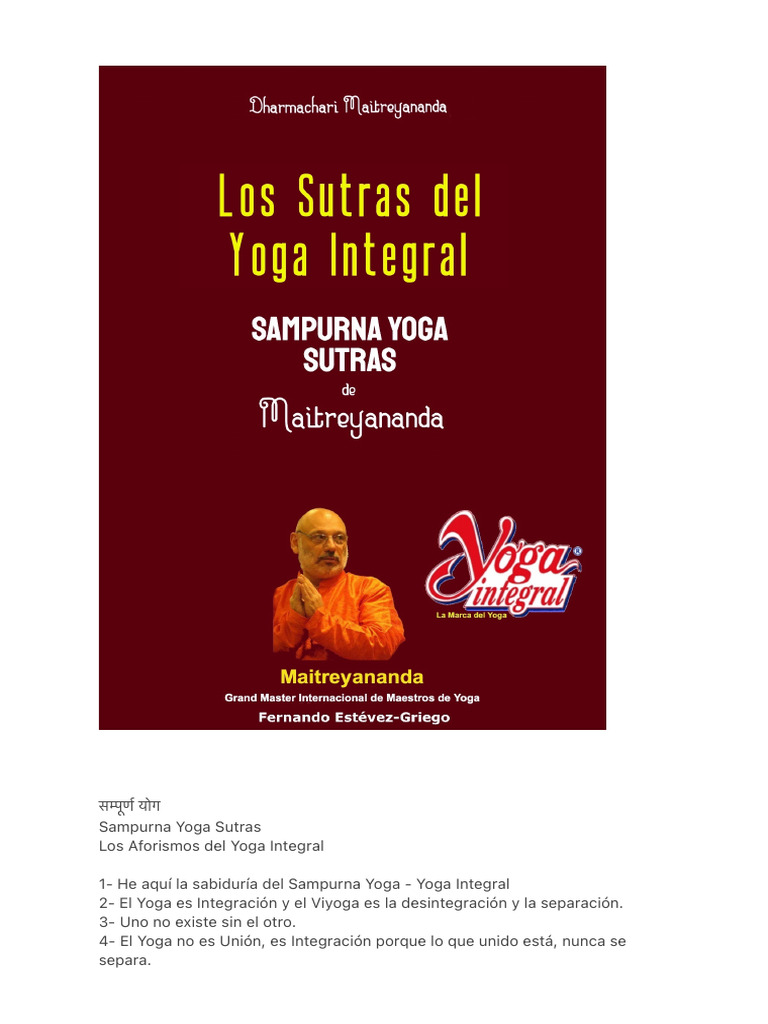 Los Sutras de Yoga Integral | PDF | Yoga | Meditación Budista