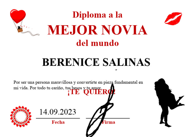 Diploma Al Mejor Novio Del Mundo Pdf