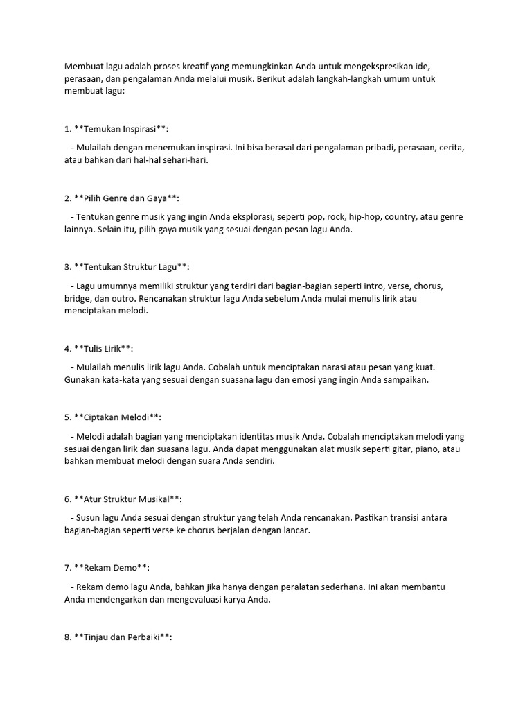 Cara Membuat Lagu | PDF