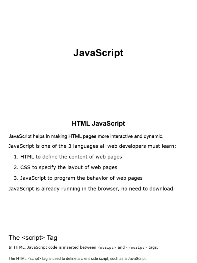 Java Script | PDF | Html | World Wide Web