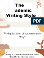 The Academic Writing Style