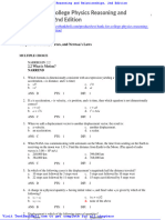 Test Bank For College Physics Reasoning and Relationships 2nd Edition