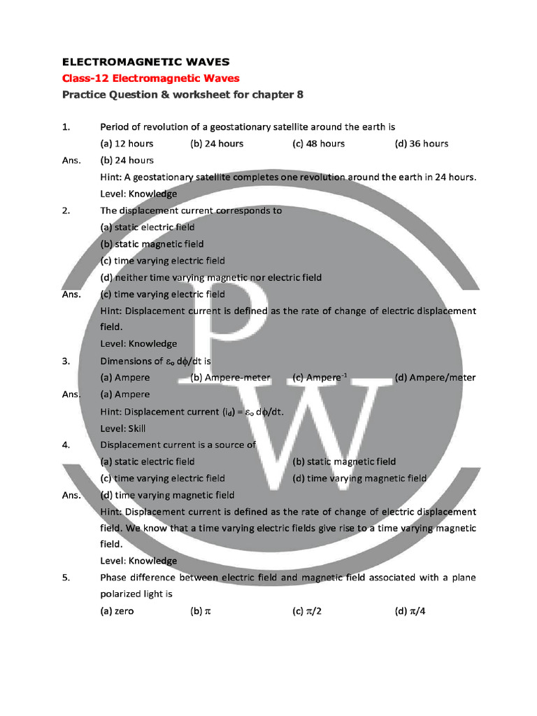 Class-12 Physics Chapter 8 | PDF