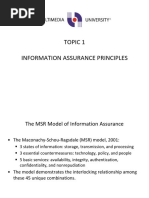 Topic 1 - Information Assurance Principles