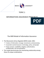 Topic 1 - Information Assurance Principles