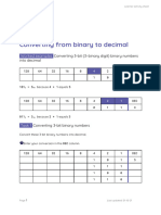 A2 Activity Sheet - Converting From Binary To Decimal