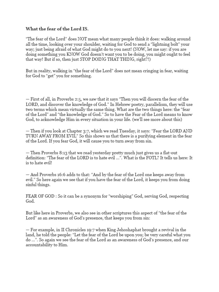 Understanding the Fear of the Lord | PDF | God | Knowledge