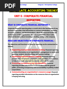 Corporate Accounting Theory Unit 5