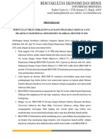 Pernyataan Sikap Terkait Dugaan Kasus Pelecehan Seksual Yang Dilakukan Oleh Kepala Departemen Olahraga Bem Feb Ui 2020