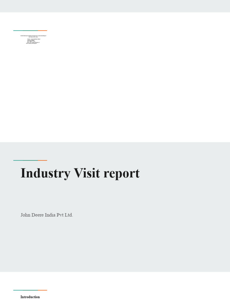 Industry Visit Report PDF Corporate Social Responsibility Agriculture