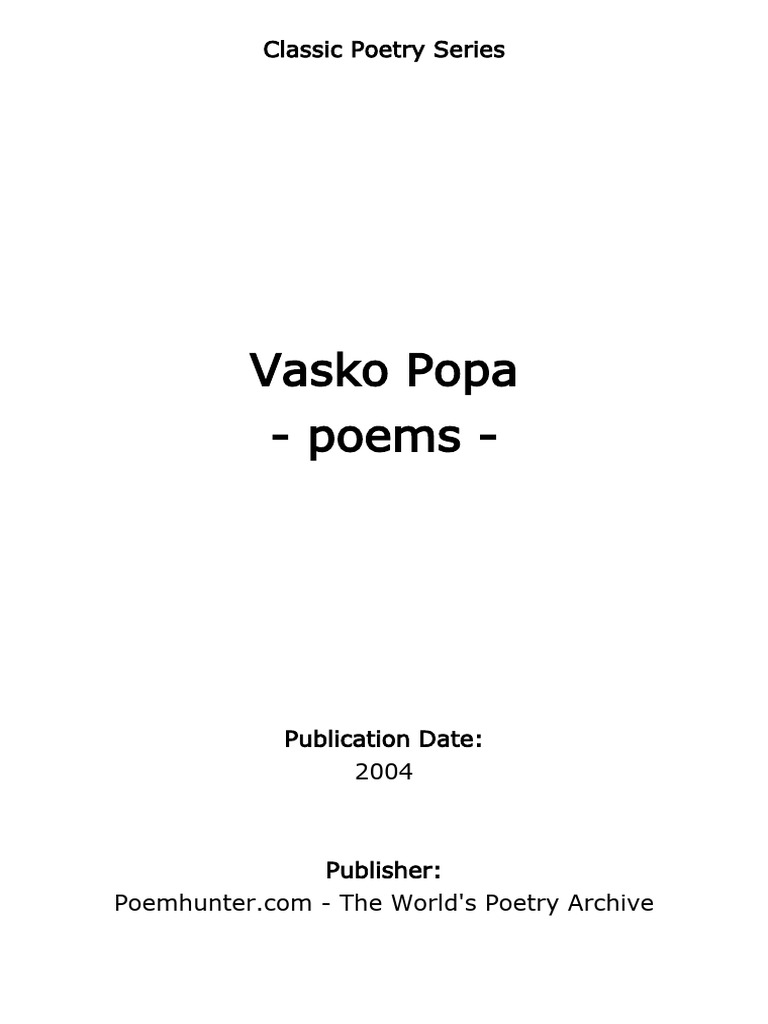 Hide-and-seek Poem by Vasko Popa