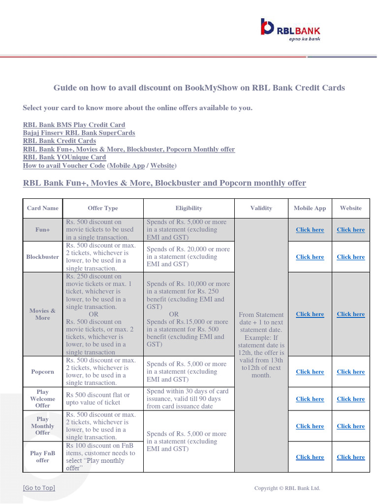 Bms Offers PDF Credit Card Voucher