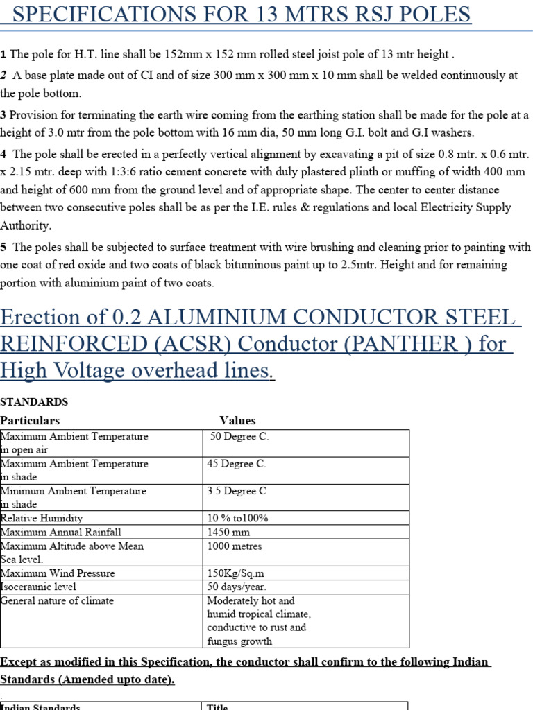 33kv Techni8cal Specification Edited Format | PDF | Insulator ...