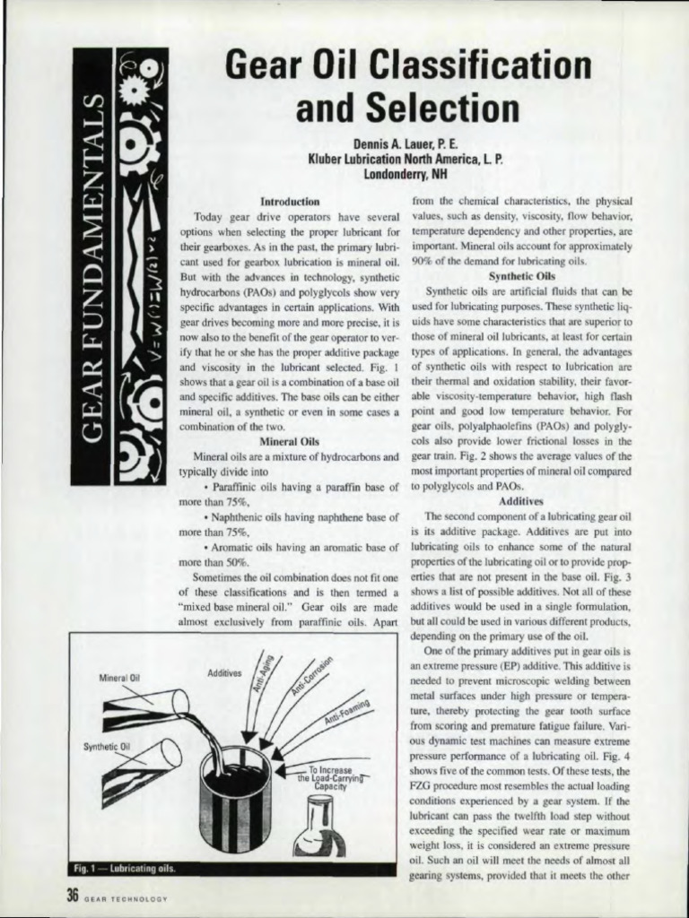 Gear Lubrication PDF Lubricant Friction