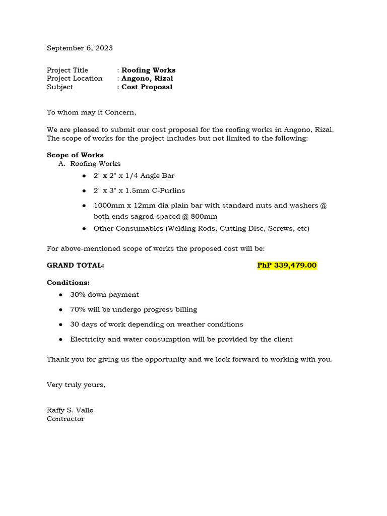 Roofing Proposal PDF