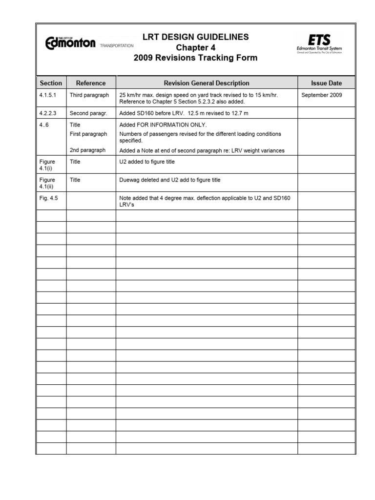 Edmonton LRT Track Alignment Guidelines | PDF | Light Rail | Surveying