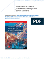 Test Bank For Foundations of Financial Management 17th Edition Stanley Block Geoffrey Hirt Bartley Danielsen