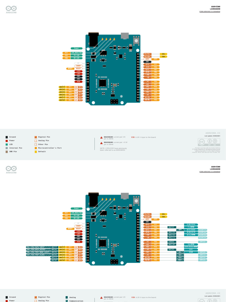 Arduino Leonardo Pinout Diagram | PDF | Computer Engineering | Computer ...